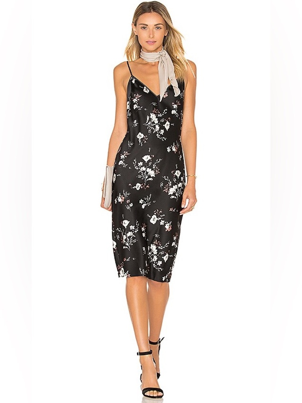 L’Academie X Revolve The Silk Slip Dress in Black Size XS